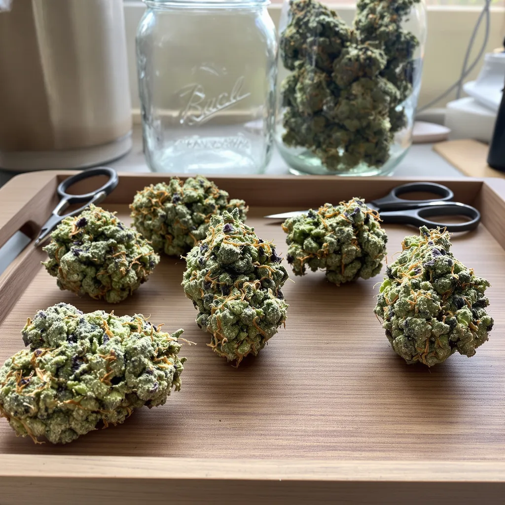 $100 OG 50% indica / 50% sativa flower with visible trichomes