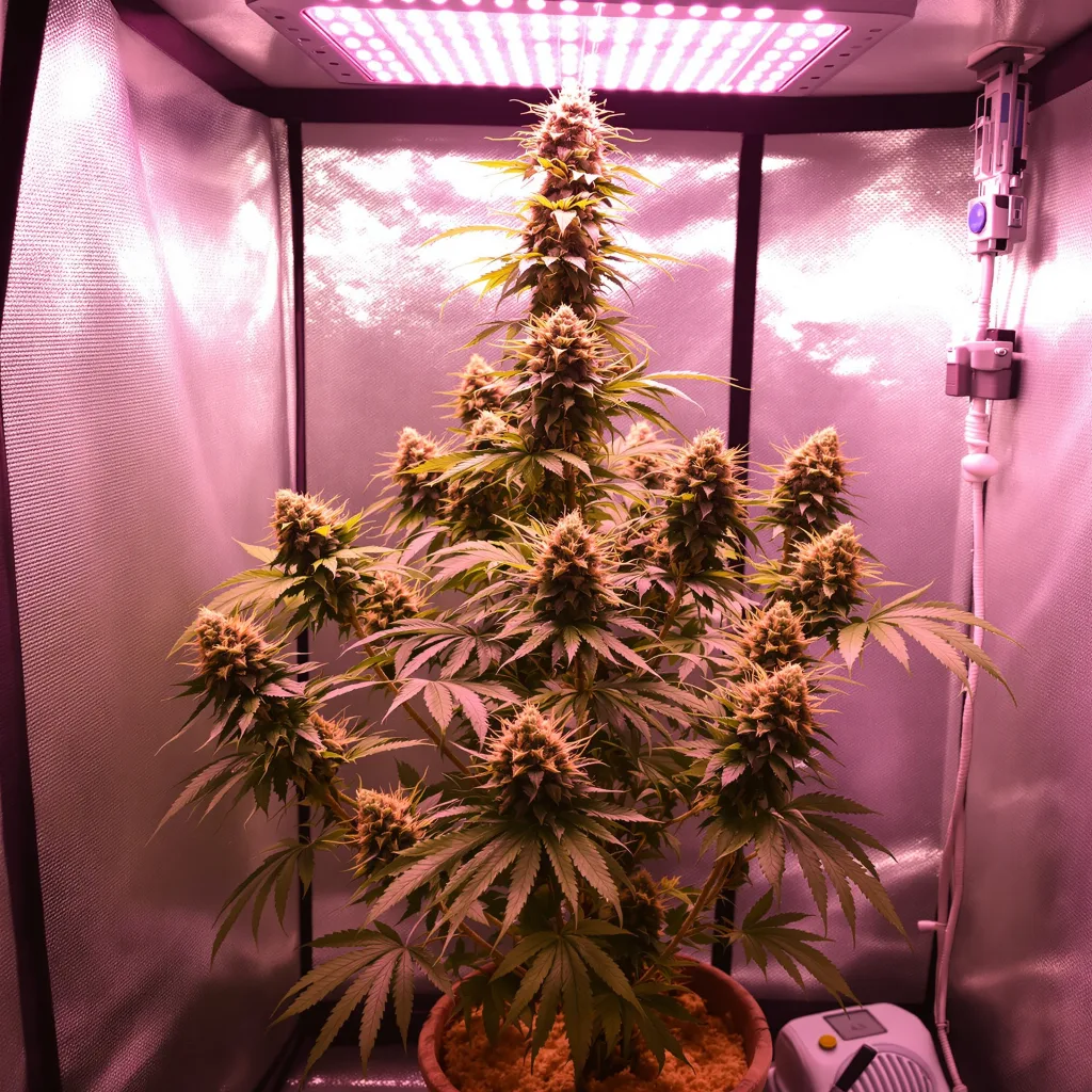 24k Gold 43% indica / 57% sativa flower with visible trichomes