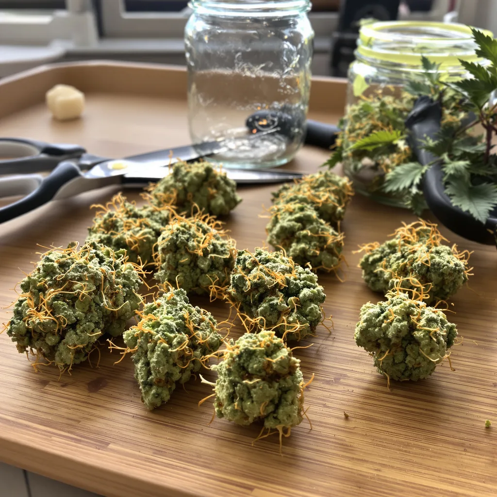 3 Kings 13% indica / 87% sativa flower with visible trichomes