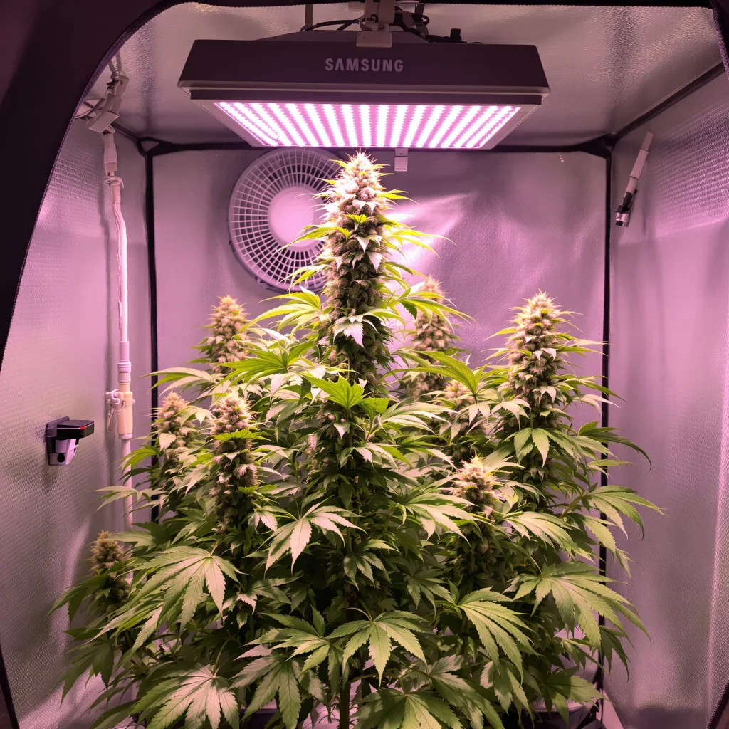 5 Alive 18% indica / 82% sativa flower with visible trichomes