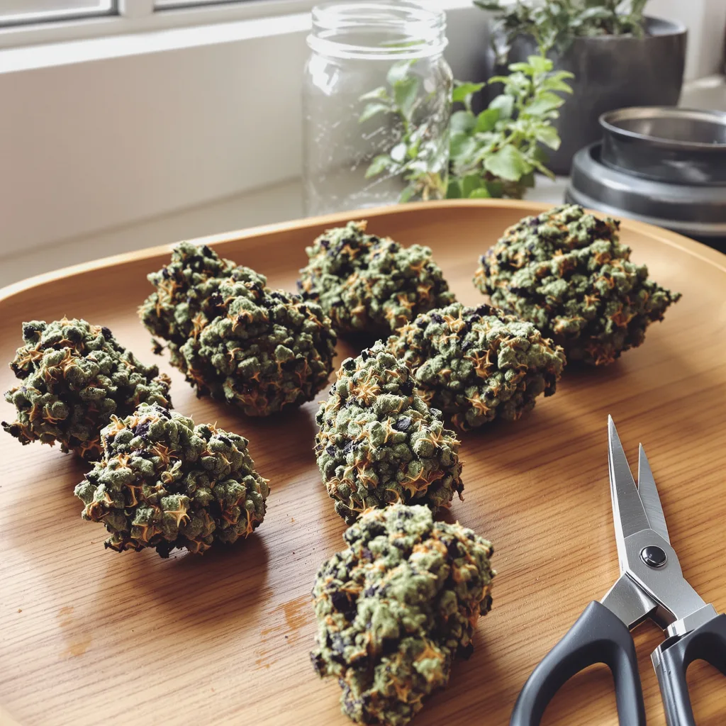 5th Element 79% indica / 21% sativa flower with visible trichomes