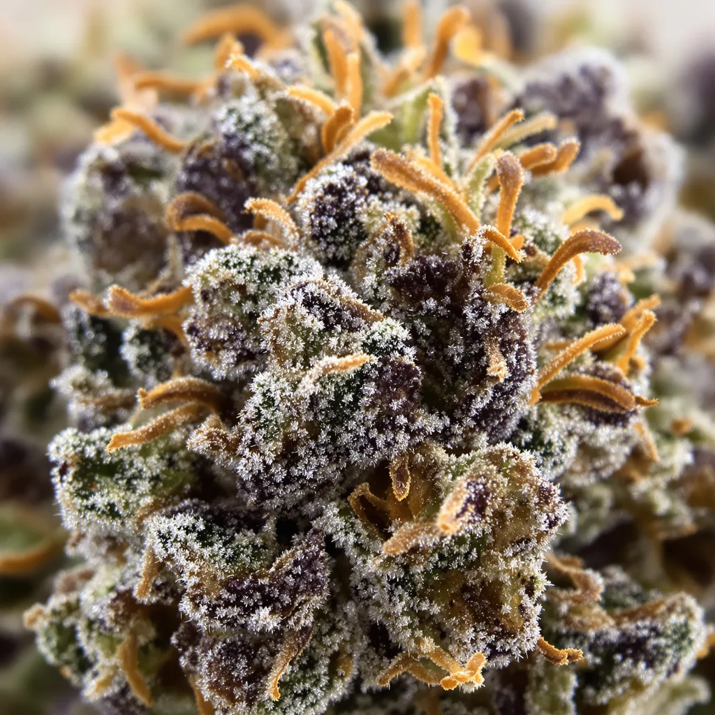 5th Element cannabis bud close-up showing dense purple-tinged calyxes