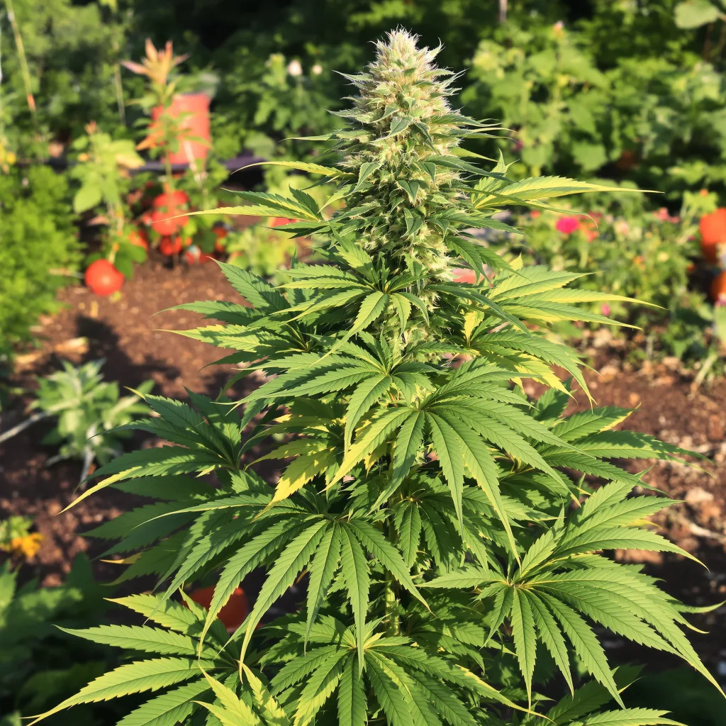 A-10 70% indica / 20% sativa flower with visible trichomes