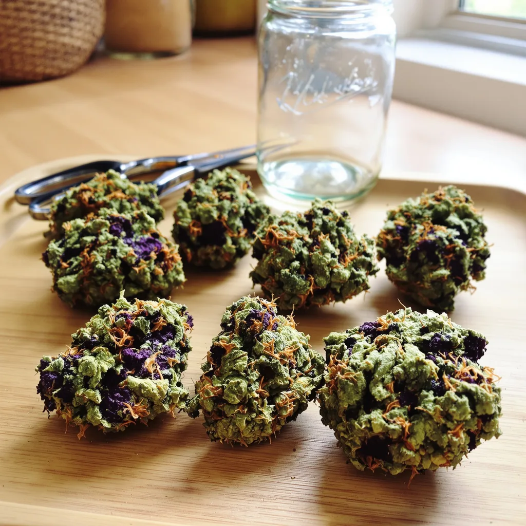 A-Train 79% indica / 21% sativa flower with visible trichomes