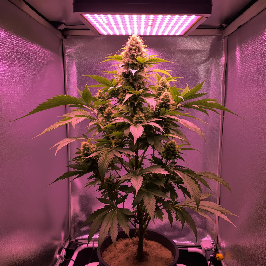 A-Train 79% indica / 21% sativa flower with visible trichomes