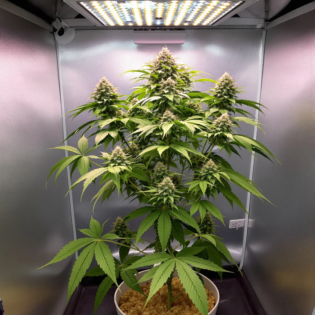 A-Train 79% indica / 21% sativa flower with visible trichomes