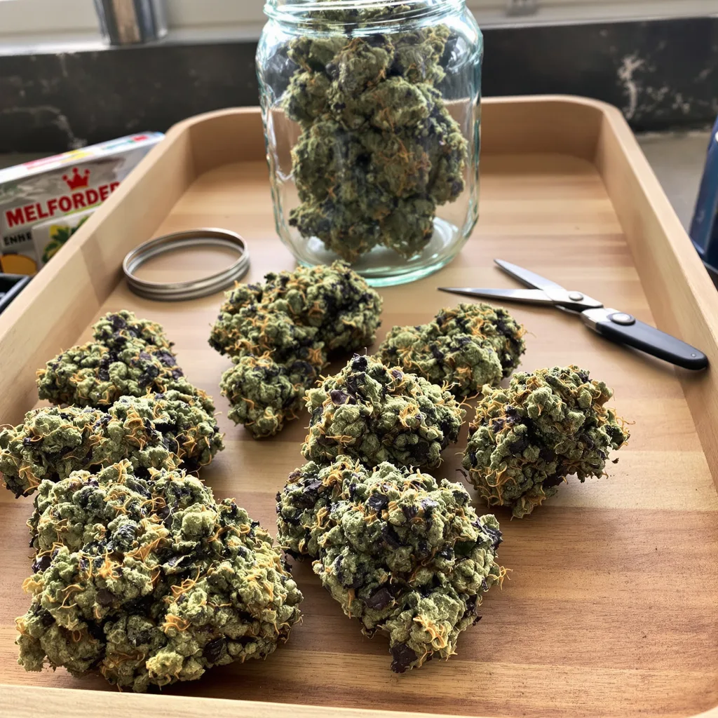 Abusive OG 85% indica / 15% sativa flower with visible trichomes