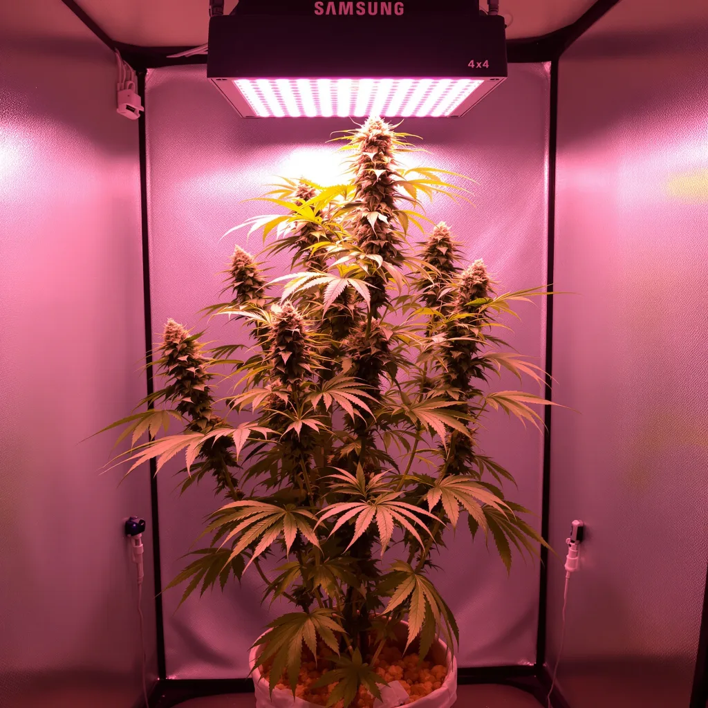 Acapulco Gold 20% indica / 70% sativa flower with visible trichomes