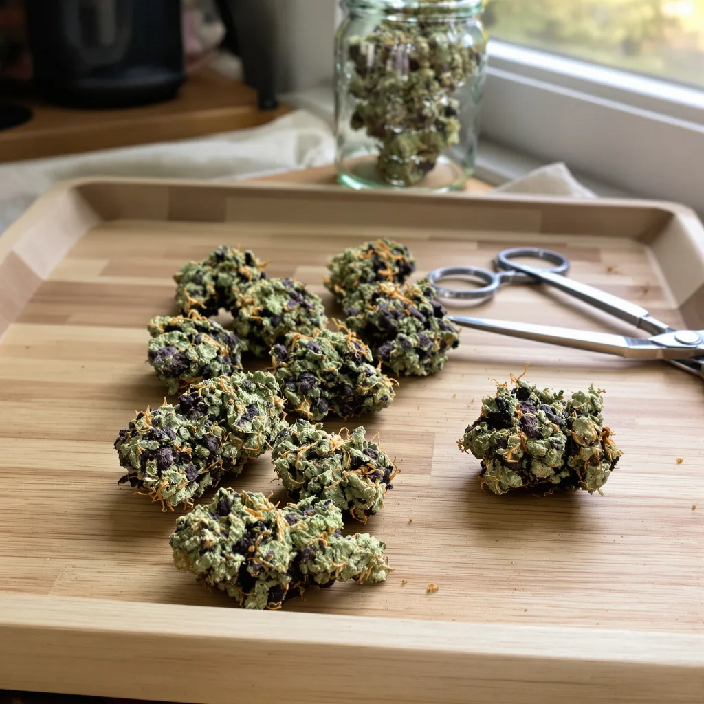 Ace Killer OG 66% indica / 34% sativa flower with visible trichomes
