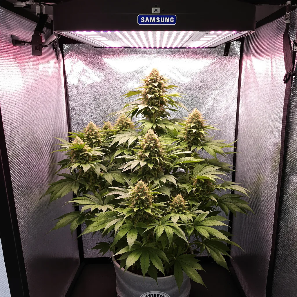 Ace Killer OG 66% indica / 34% sativa flower with visible trichomes