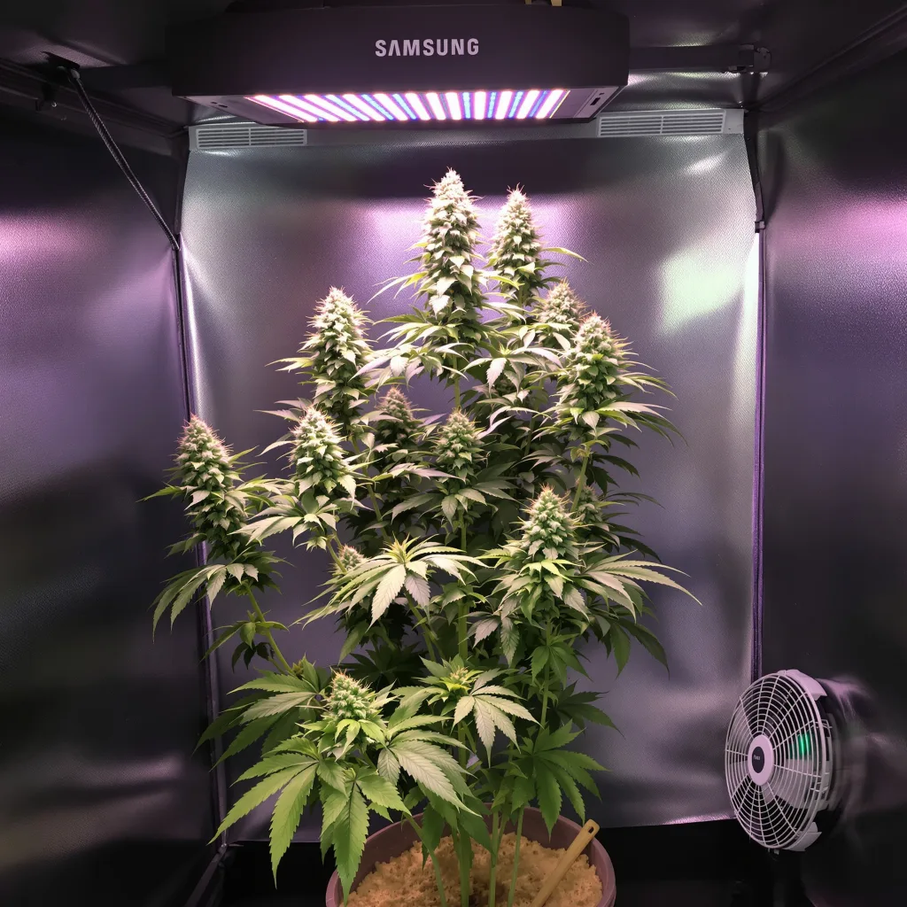Afcrack 59% indica / 41% sativa flower with visible trichomes
