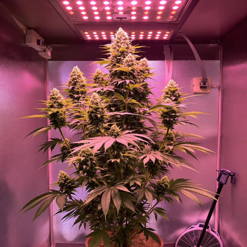 Afghan Big Bud 56% indica / 44% sativa flower with visible trichomes