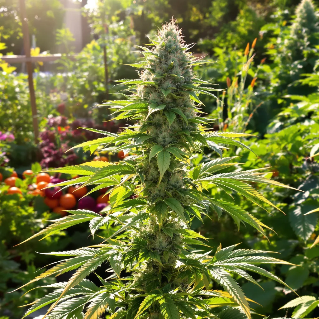 Afghan Big Bud 56% indica / 44% sativa flower with visible trichomes