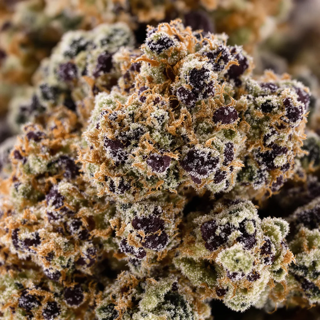 Afghan cannabis bud close-up showing dense purple-tinged calyxes