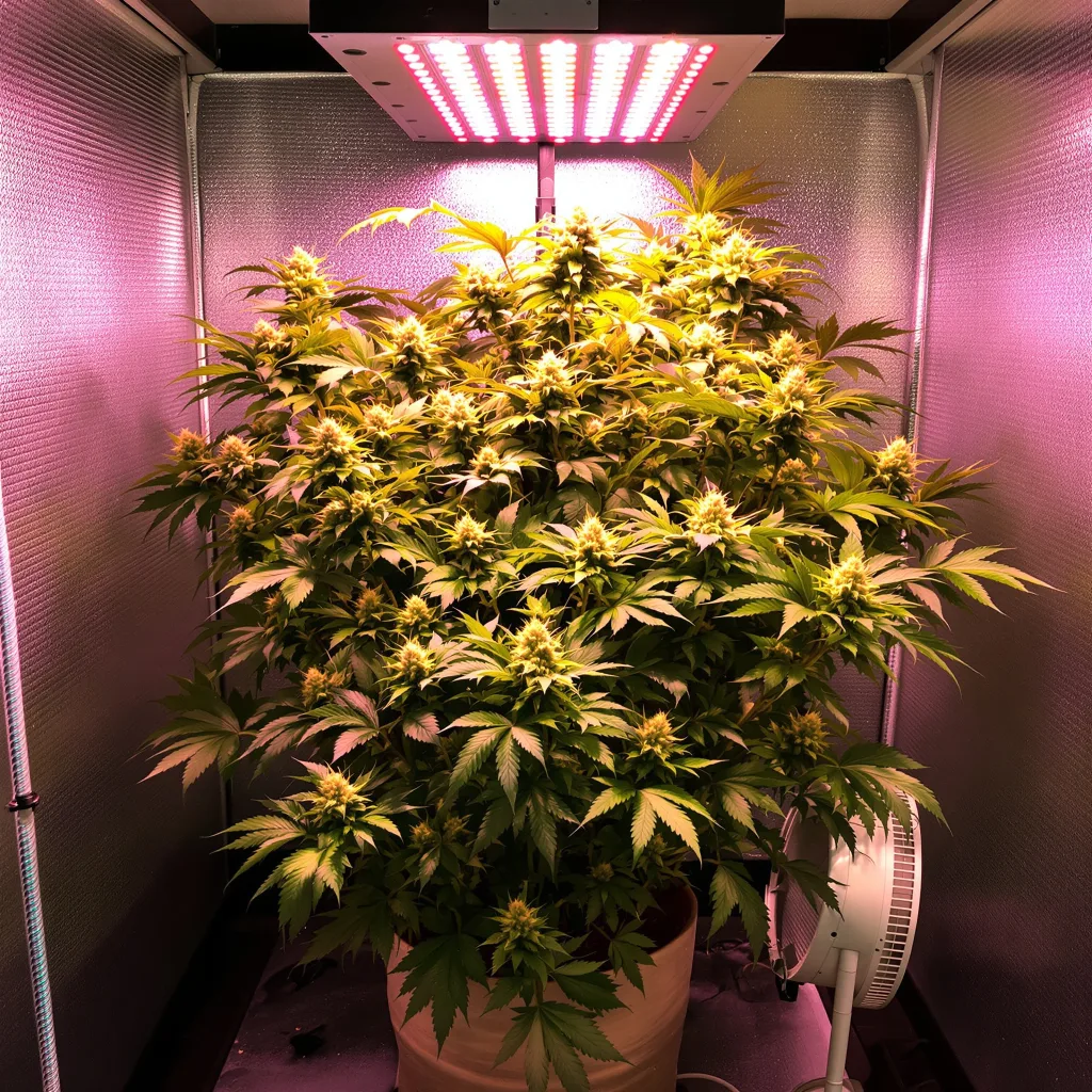 Afghan Kush 67% indica / 33% sativa flower with visible trichomes