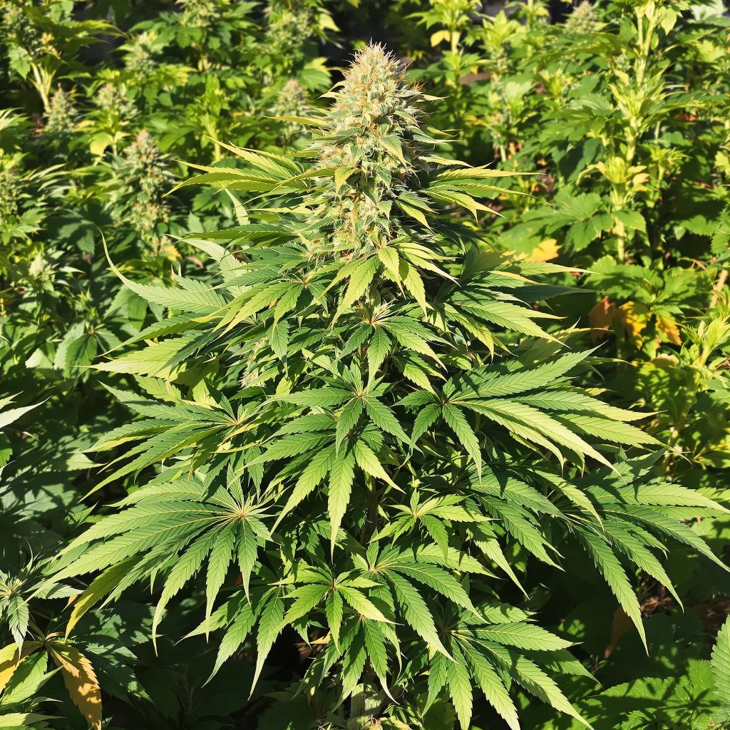 Afghan Kush 67% indica / 33% sativa flower with visible trichomes