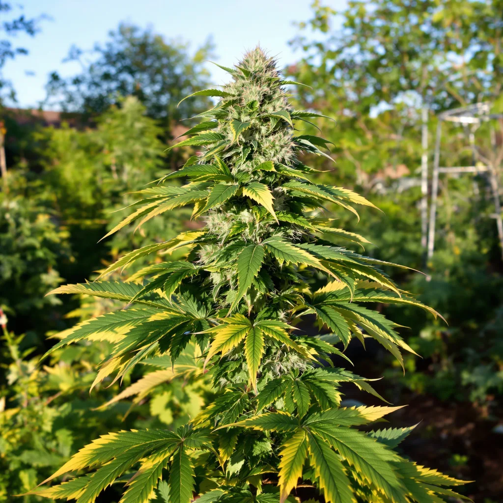 Afghani 70% indica / 30% sativa flower with visible trichomes