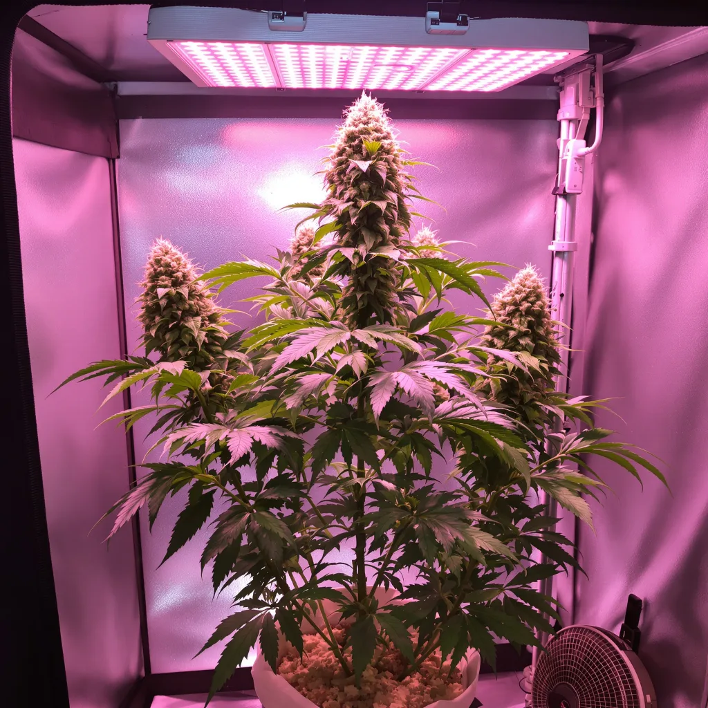Afghani Bullrider 70% indica / 30% sativa flower with visible trichomes