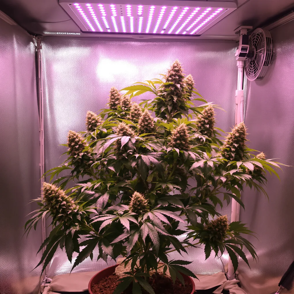 Afghani 70% indica / 30% sativa flower with visible trichomes