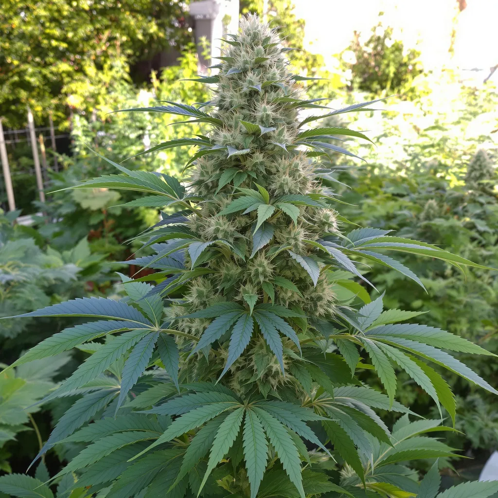 Afghani 70% indica / 30% sativa flower with visible trichomes