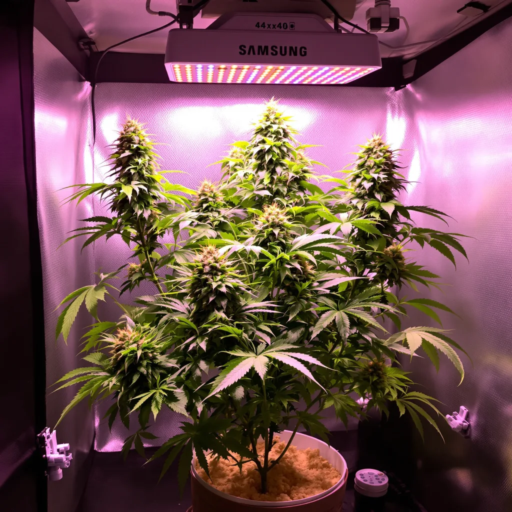 Afgoo 75% indica / 25% sativa flower with visible trichomes