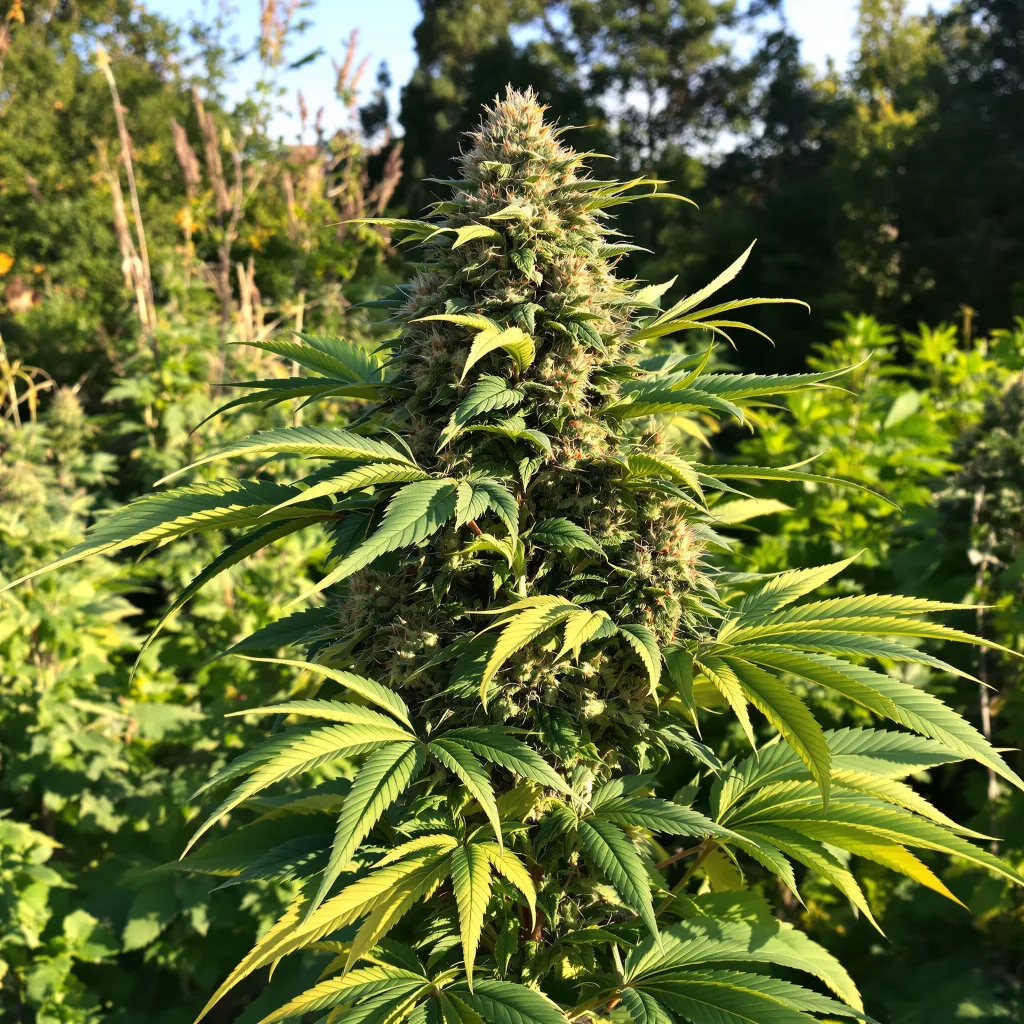 Afgooey 65% indica / 35% sativa flower with visible trichomes