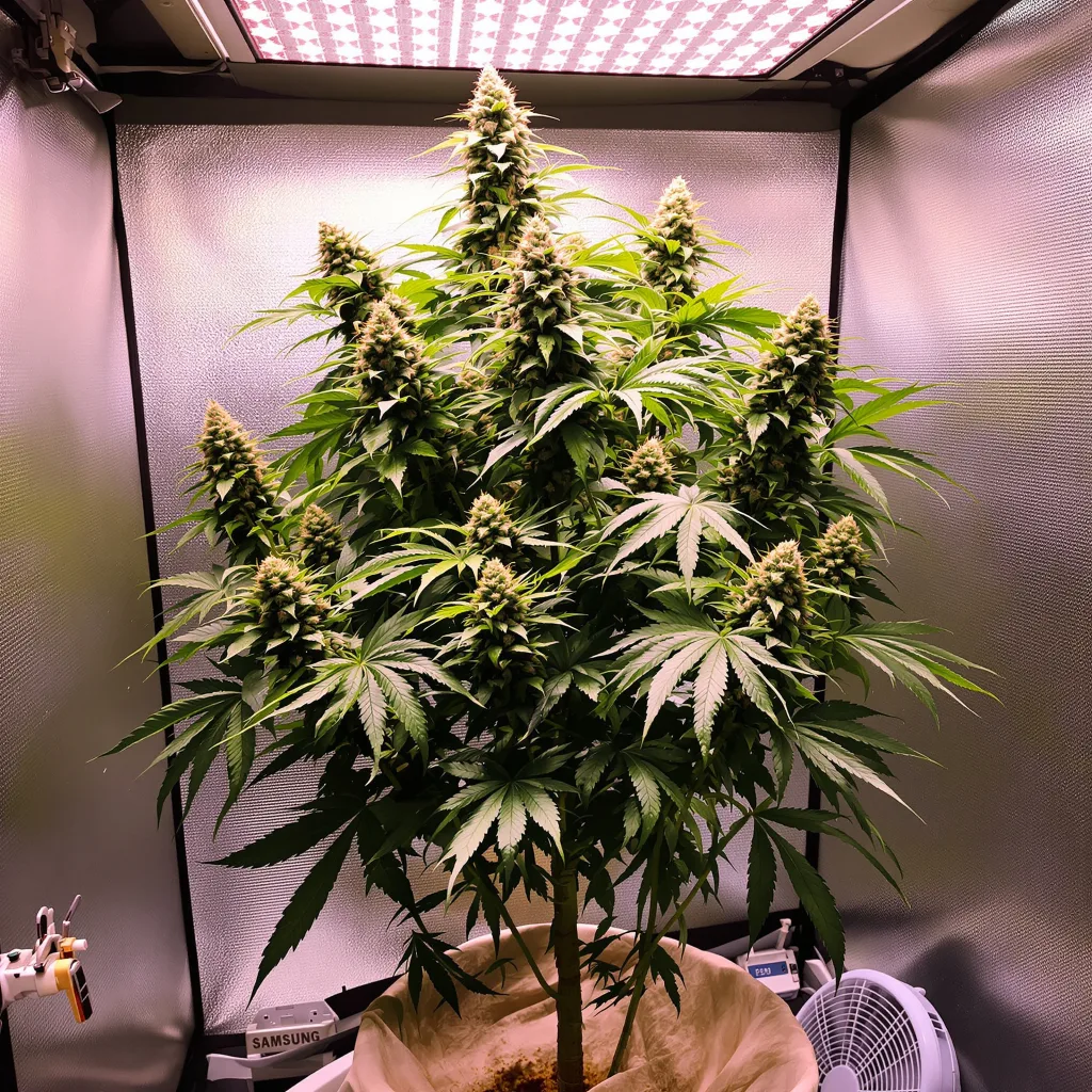 Afwreck 55% indica / 45% sativa flower with visible trichomes