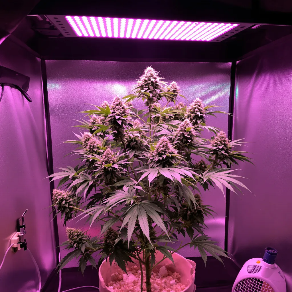 Agent Orange 61% indica / 39% sativa flower with visible trichomes
