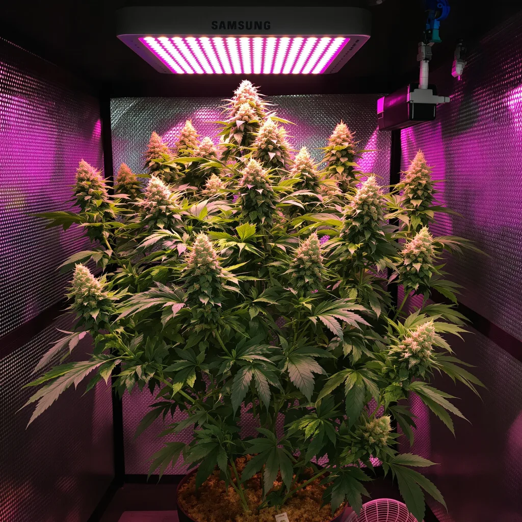 Agent Orange 61% indica / 39% sativa flower with visible trichomes