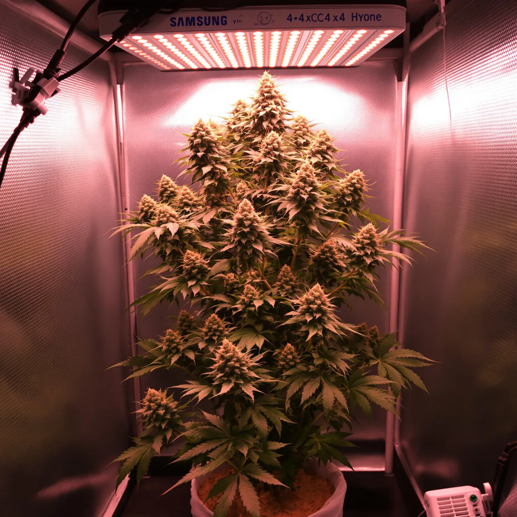 AK-47 48% indica / 52% sativa flower with visible trichomes