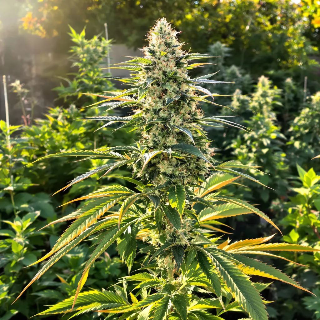 AK-47 48% indica / 52% sativa flower with visible trichomes
