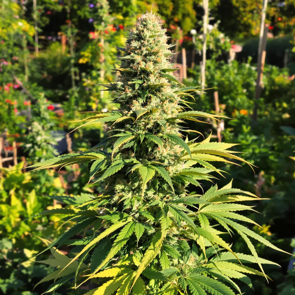 AK-48 51% indica / 49% sativa flower with visible trichomes