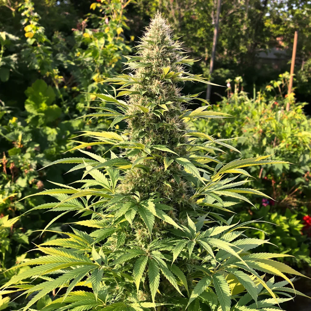 AK-48 51% indica / 49% sativa flower with visible trichomes