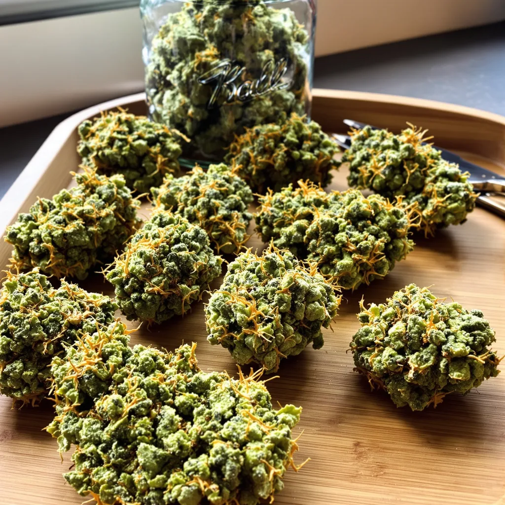 AK 6% indica / 94% sativa flower with visible trichomes