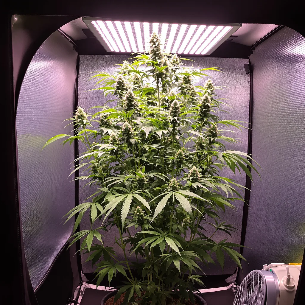 Alaskan Ice 6% indica / 94% sativa flower with visible trichomes