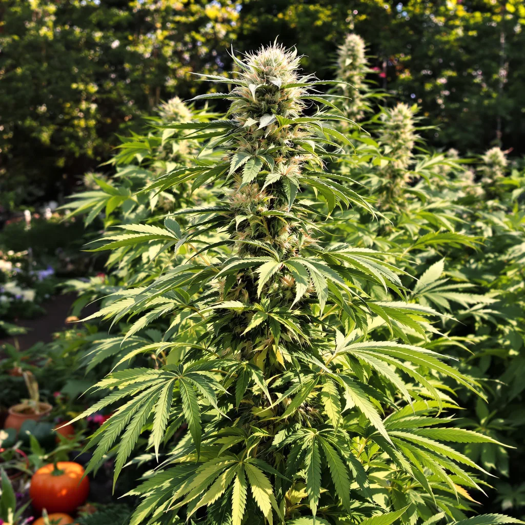 Alaskan Ice 6% indica / 94% sativa flower with visible trichomes
