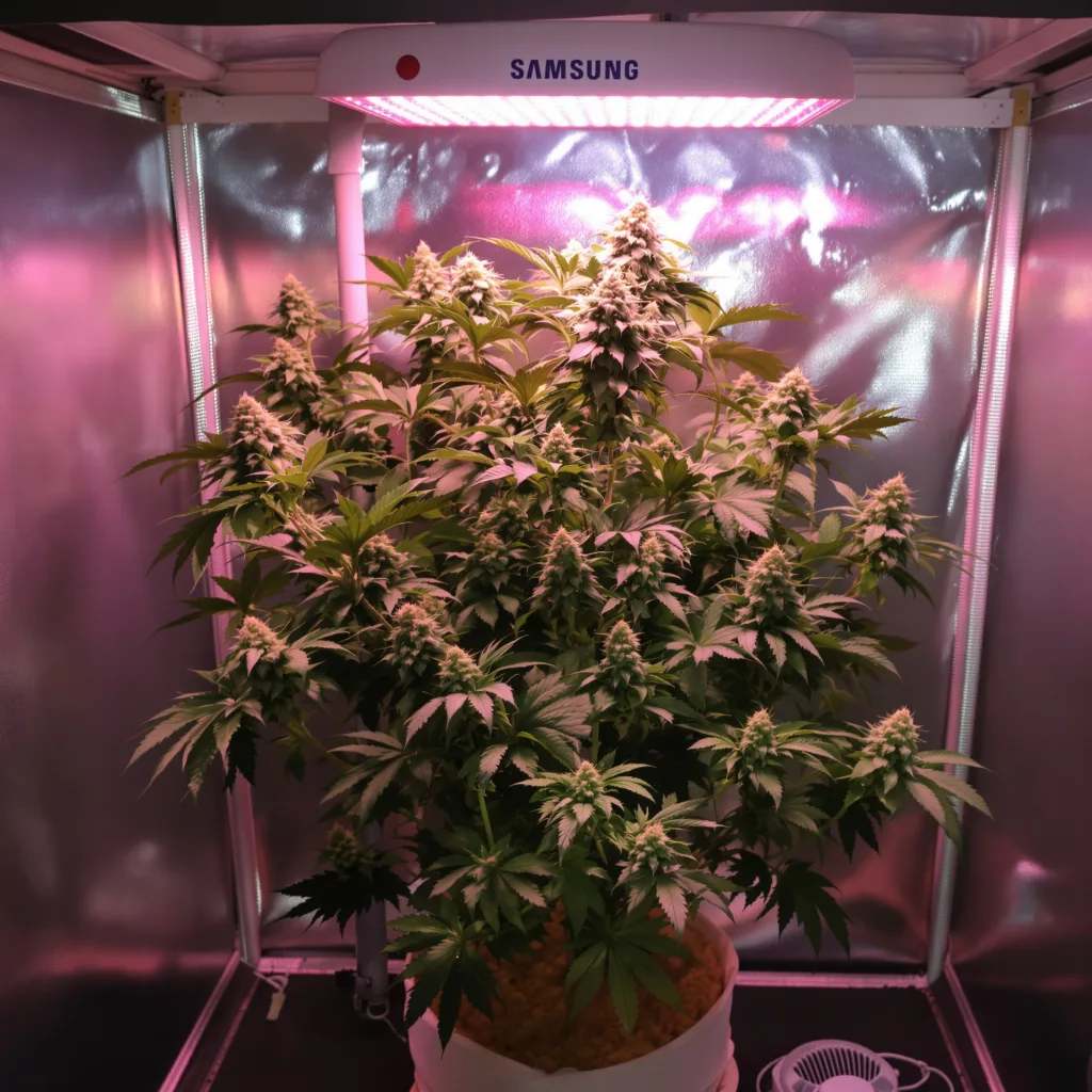 Alien Bubba 79% indica / 21% sativa flower with visible trichomes