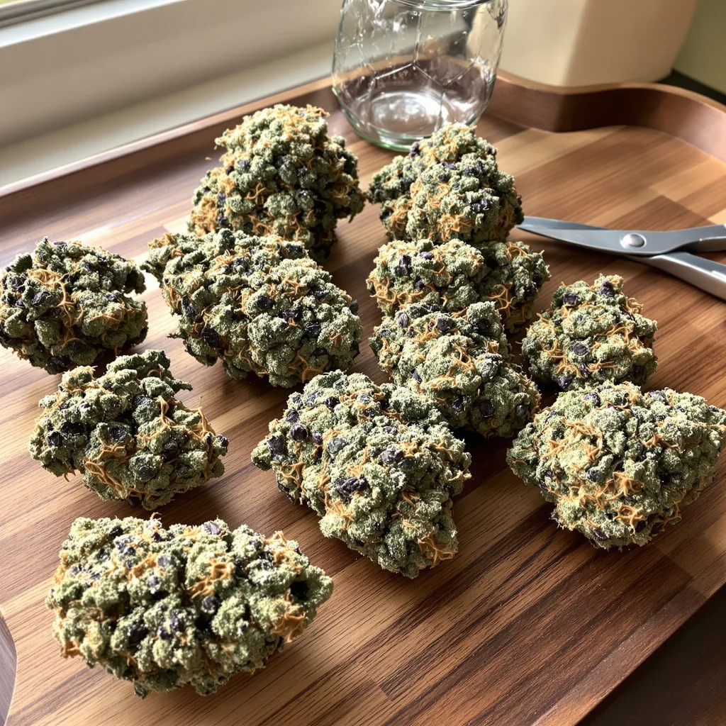 Alien OG 50% indica / 50% sativa flower with visible trichomes