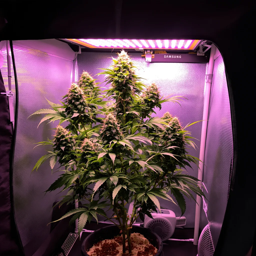 Alien Reunion 49% indica / 51% sativa flower with visible trichomes