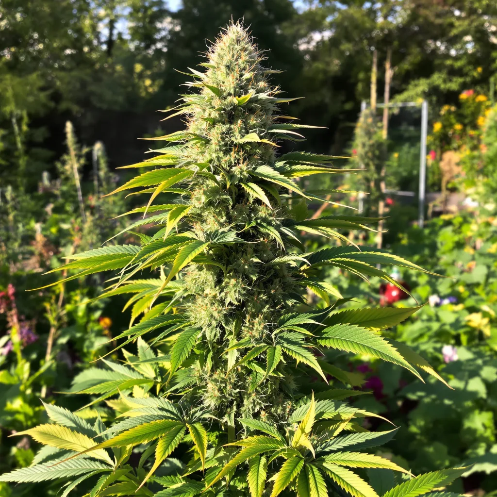 Alien Reunion 49% indica / 51% sativa flower with visible trichomes