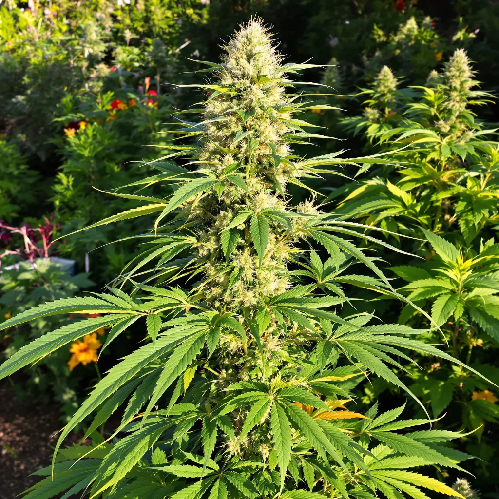 Alien Reunion 49% indica / 51% sativa flower with visible trichomes