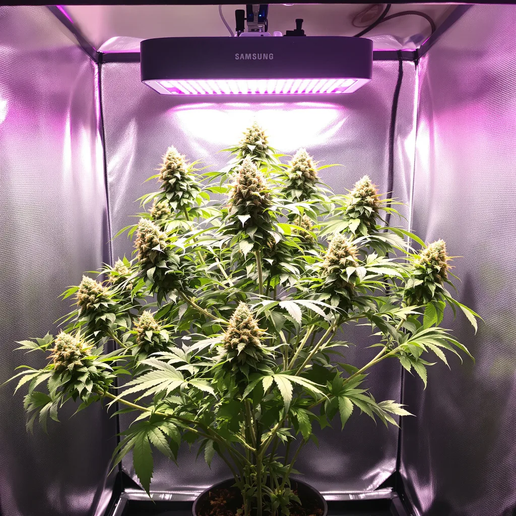 Alien Rock Candy 41% indica / 59% sativa flower with visible trichomes