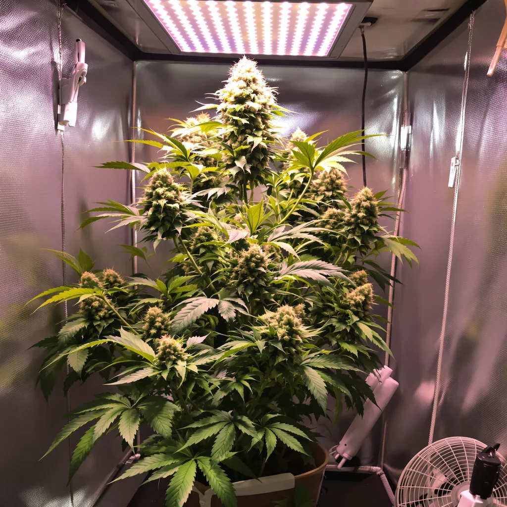 Alpine Blue 49% indica / 51% sativa flower with visible trichomes