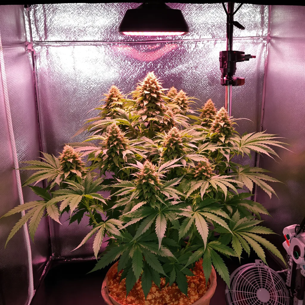 Alpine Star 65% indica / 35% sativa flower with visible trichomes