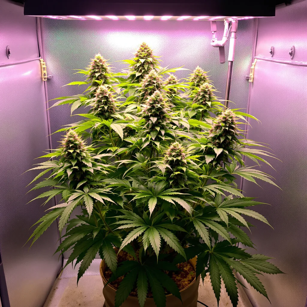 Amazonian 77% indica / 23% sativa flower with visible trichomes