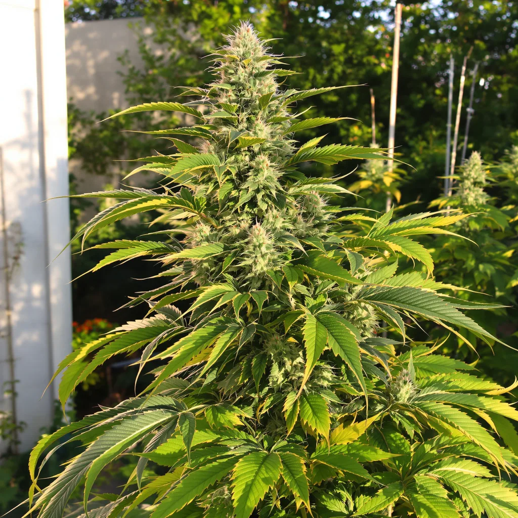 Amazonian 77% indica / 23% sativa flower with visible trichomes