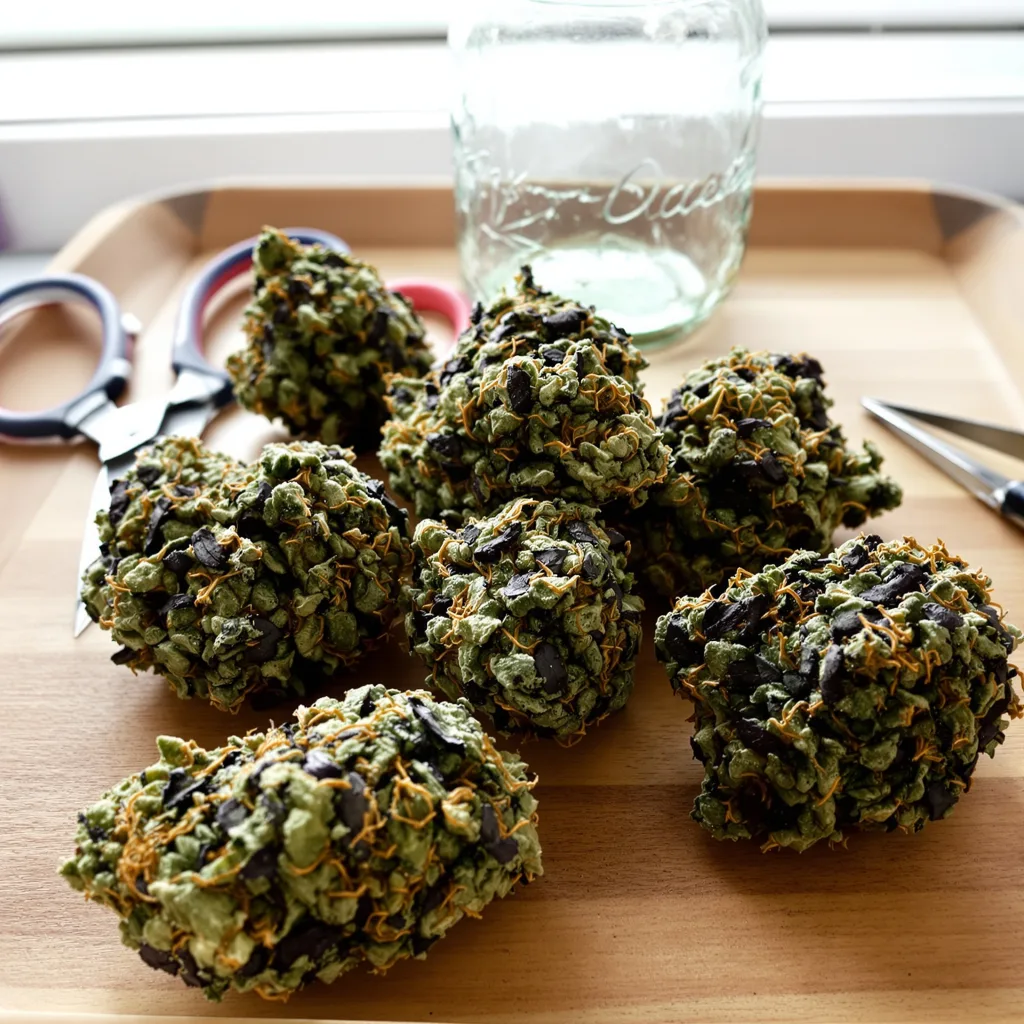 Americano 80% indica / 20% sativa flower with visible trichomes
