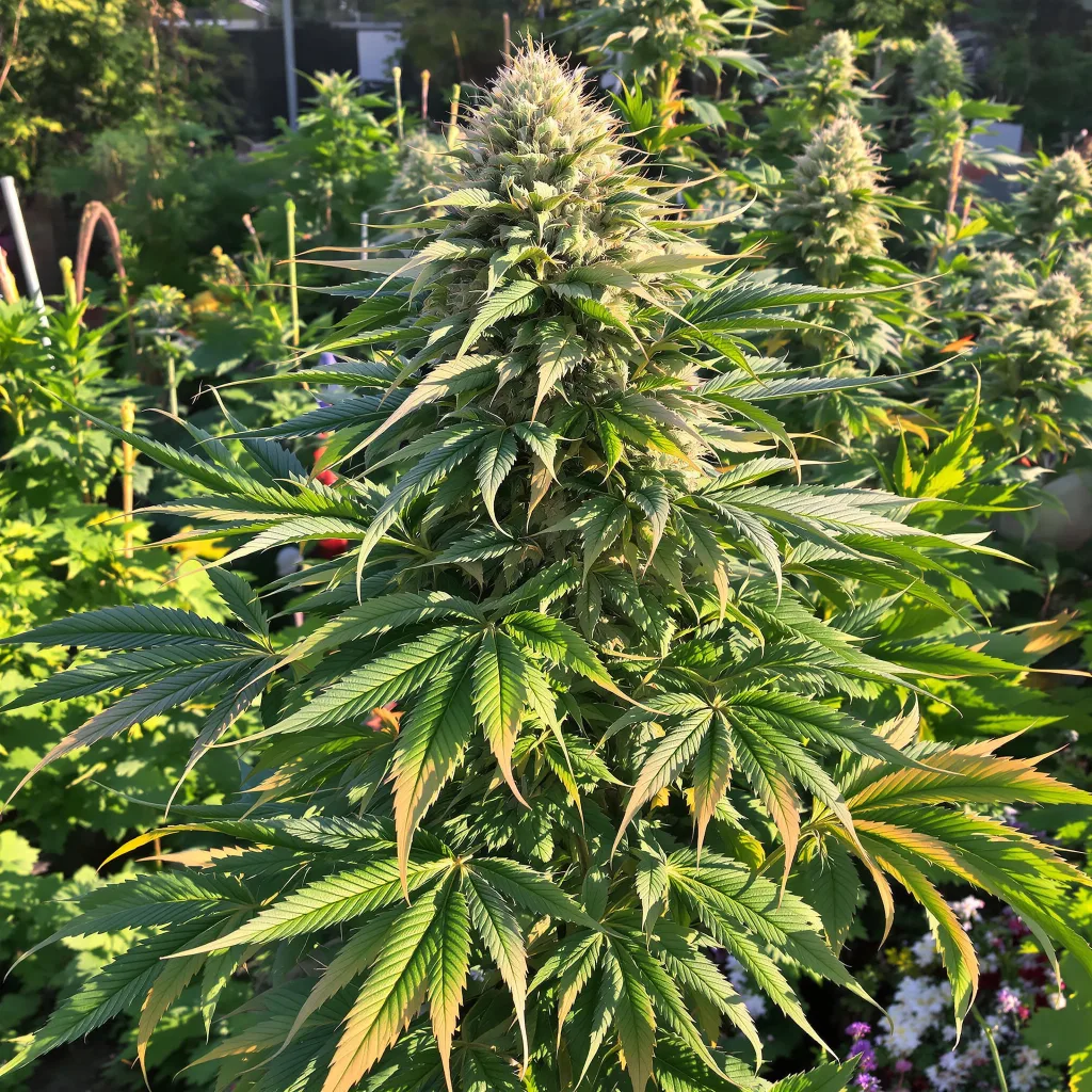 Americano 80% indica / 20% sativa flower with visible trichomes