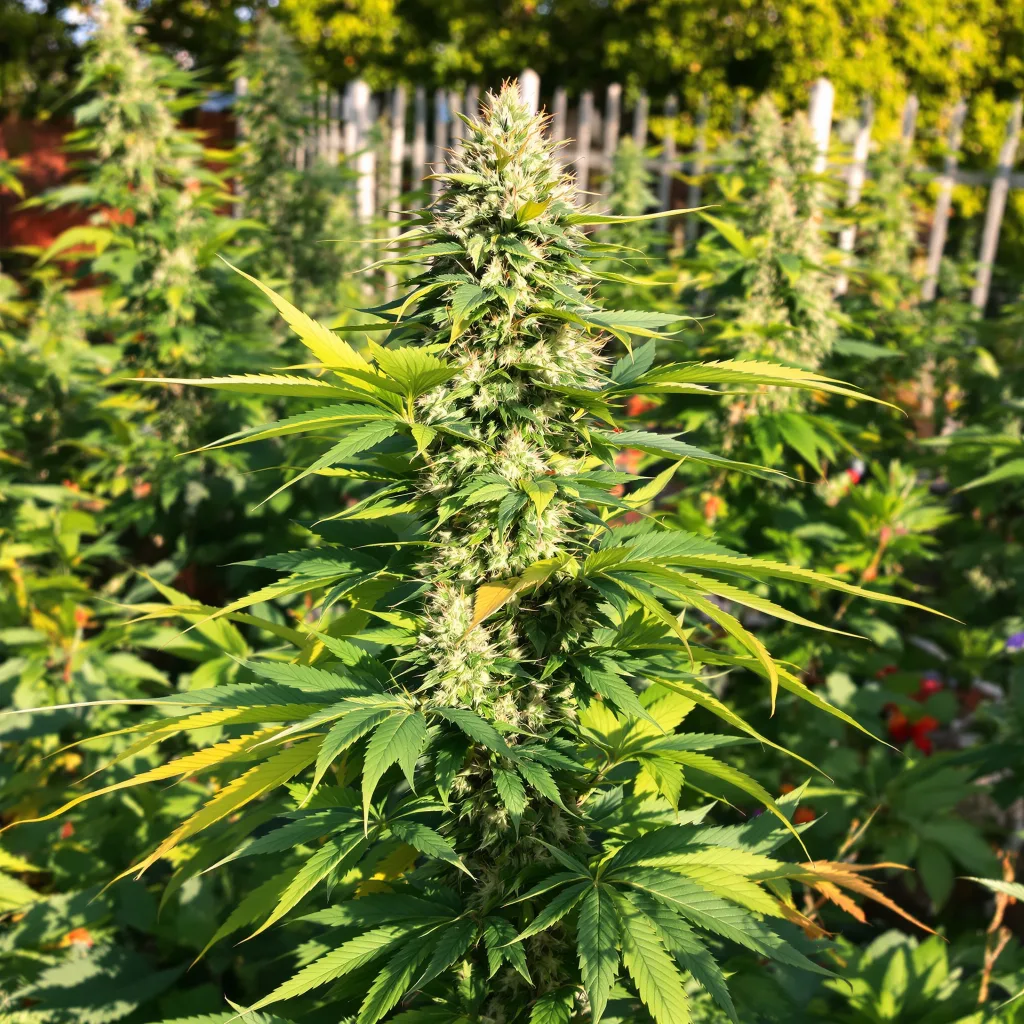 Amethyst 51% indica / 49% sativa flower with visible trichomes