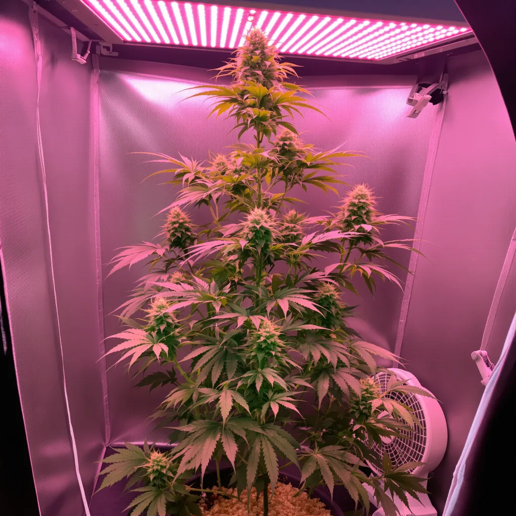 Amherst Diesel 12% indica / 88% sativa flower with visible trichomes
